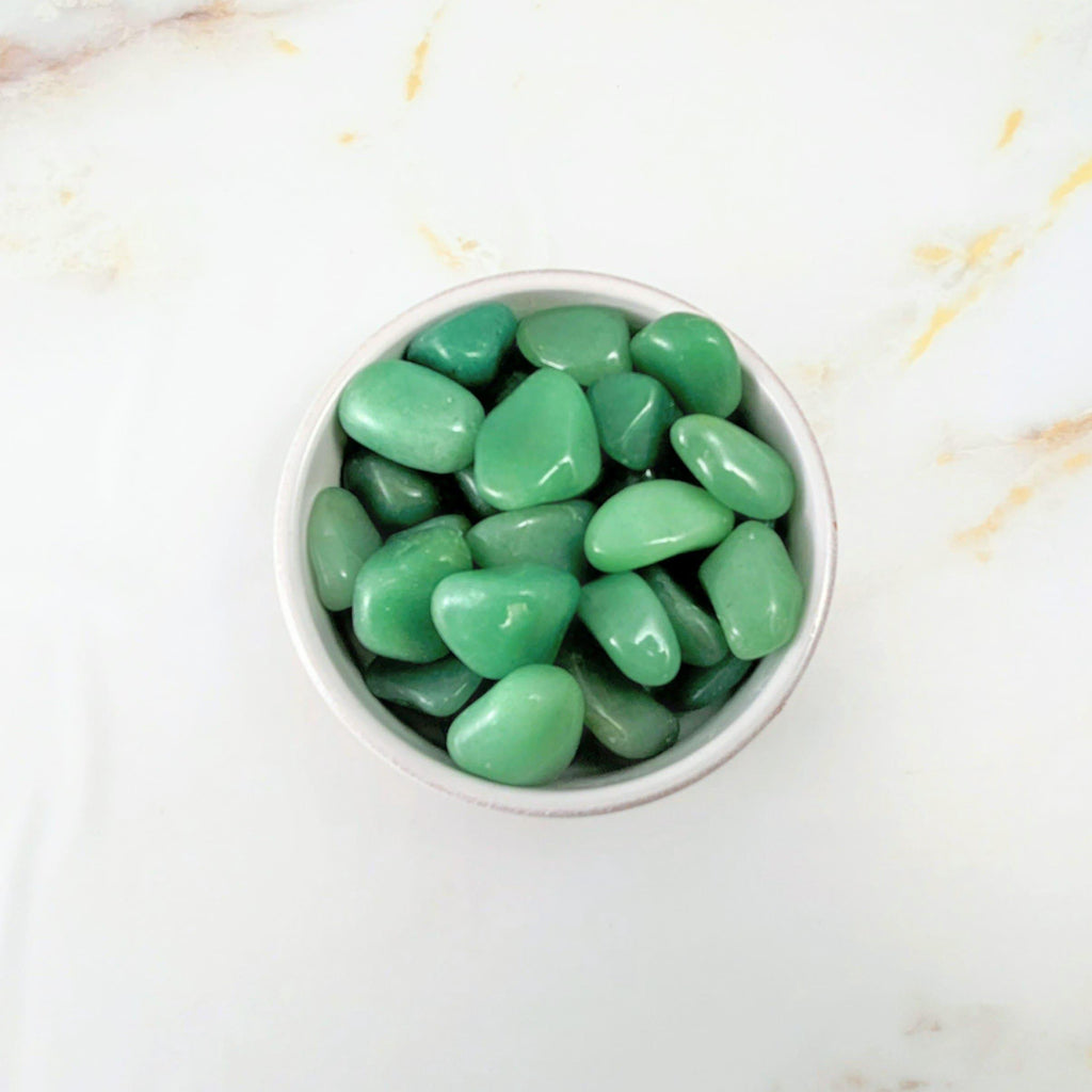 Rolled stone in green Aventurine